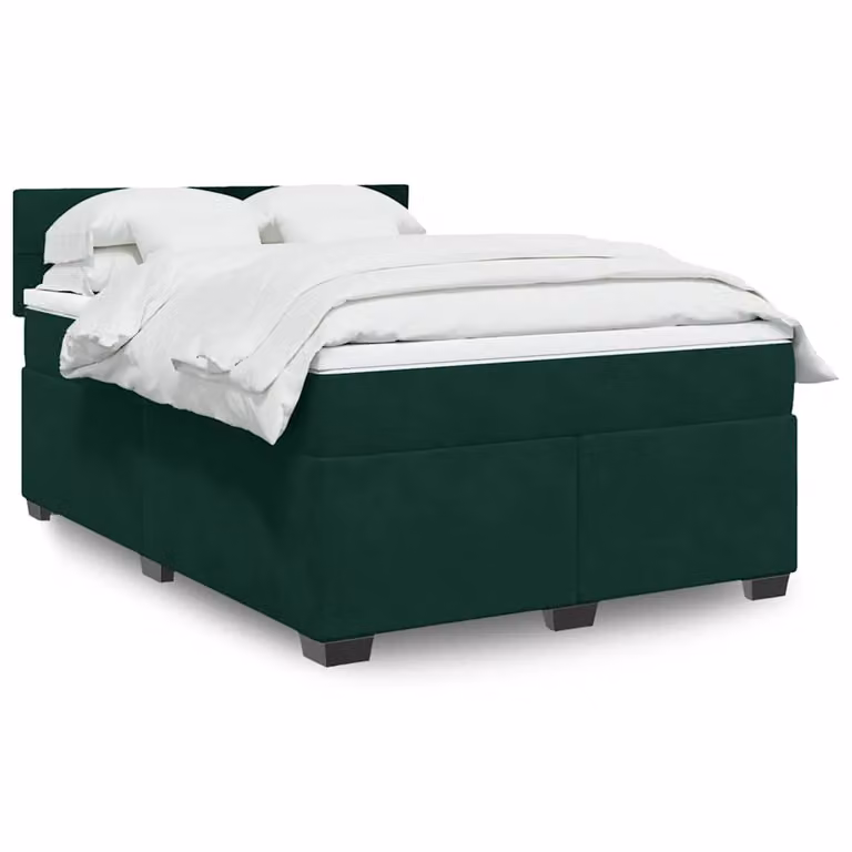 Giroletto a Molle con Materasso vidaXL in Velluto Verde Scuro L/P/H: 160 x 200 cm