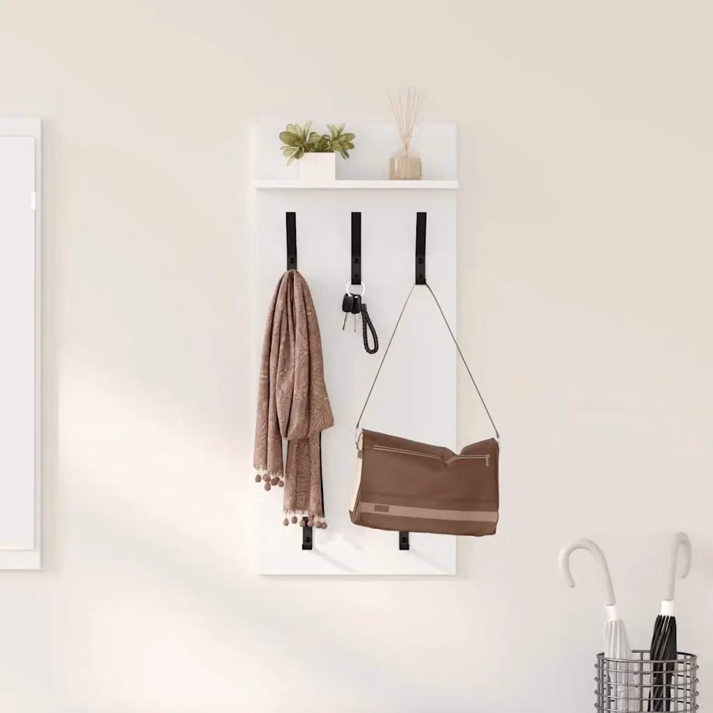 vidaXL Appendiabiti a muro moderno in MDF bianco L 40 x P 10 x H 90 cm