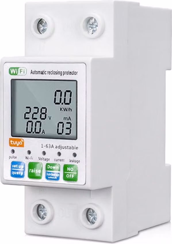 Tuya ZigBee Protezione intelligente a richiusura automatica, amperometro e voltmetro multifunzionali, display LCD, interruttore, valori di protezione dell'alimentazione, misurazione regolabile, interruttore automatico, controllo APP del telefono cellulare