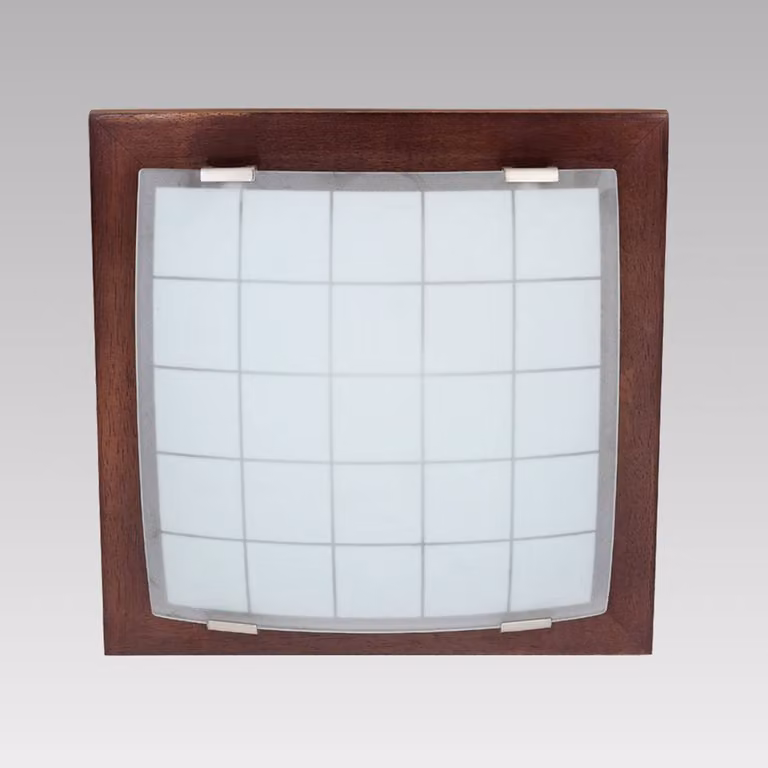 Plafoniera GEOMETRICA 1xE27/40W noce/bianco opaco 30cm×30cm dimmerabile