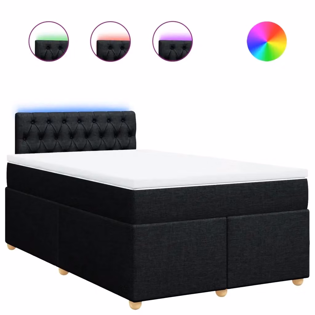 Letto Ibrido vidaXL con Materasso Nero e Struttura in Legno di Pino L/P: 120 x 200 cm – 2