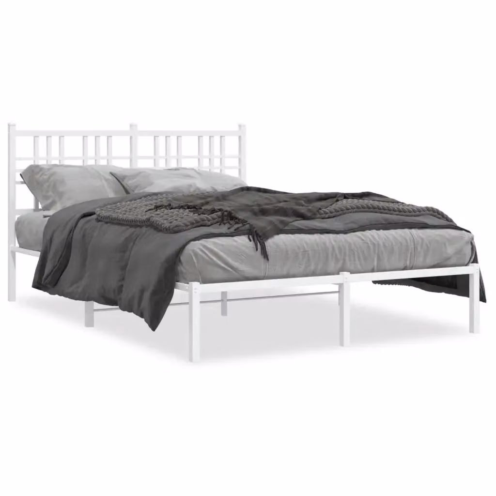 Letto con testiera in metallo bianco vidaXL L/P/H: 200 x 140 x 146 cm – 2
