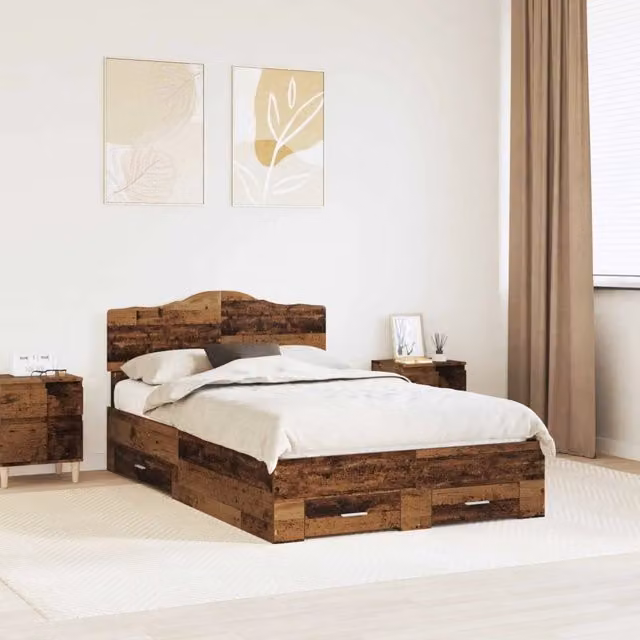 Struttura del letto con cassetto Legno vecchio 120 x 190 cm 3413227