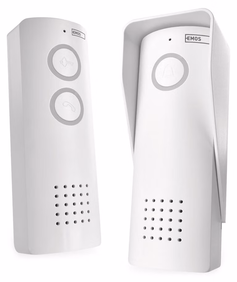 Set citofono audio EMOS, wireless, con modulo di controllo remoto, alimentazione con batteria Li-Ion da 3,7 V, bianco, H1087
