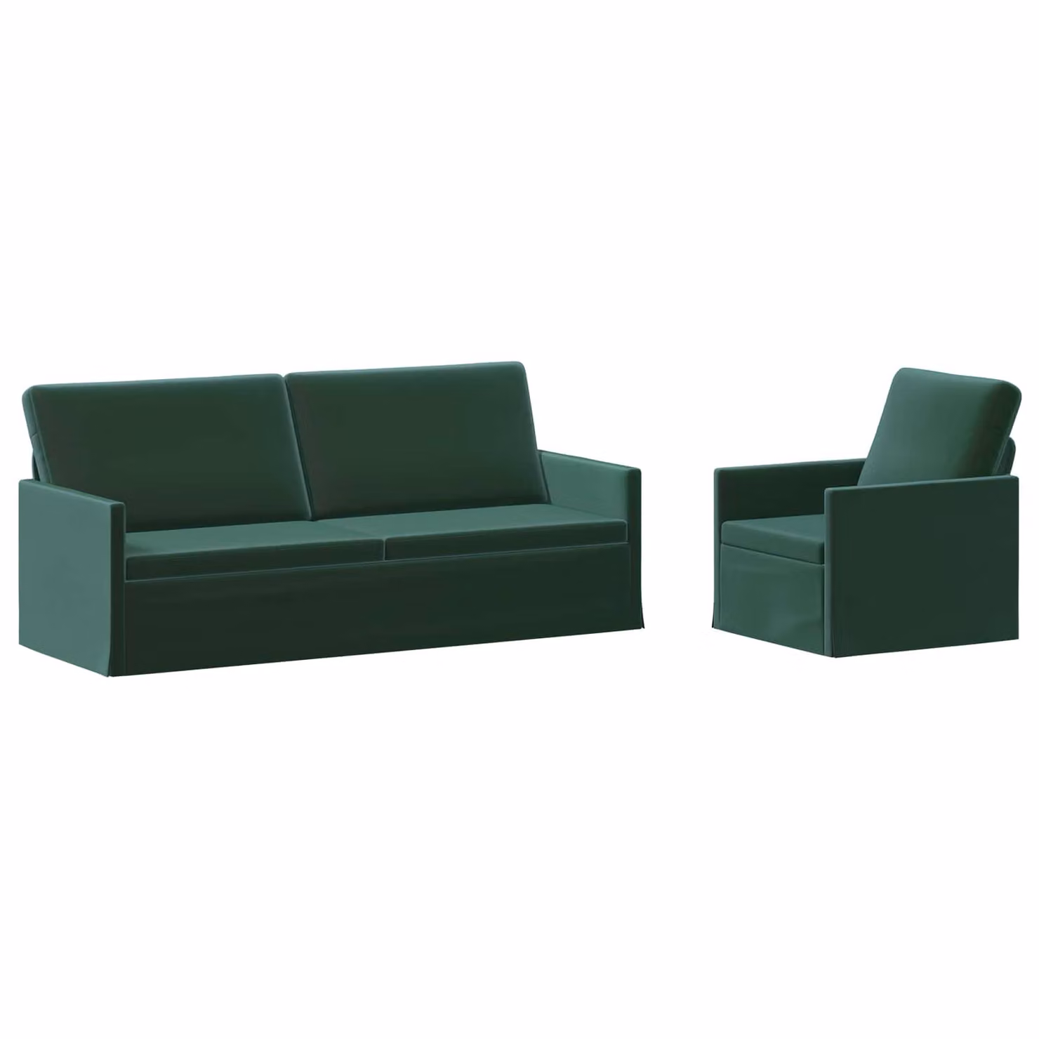 Set di 2 divani moderni vidaXL in velluto verde con struttura in metallo per il tuo soggiorno
