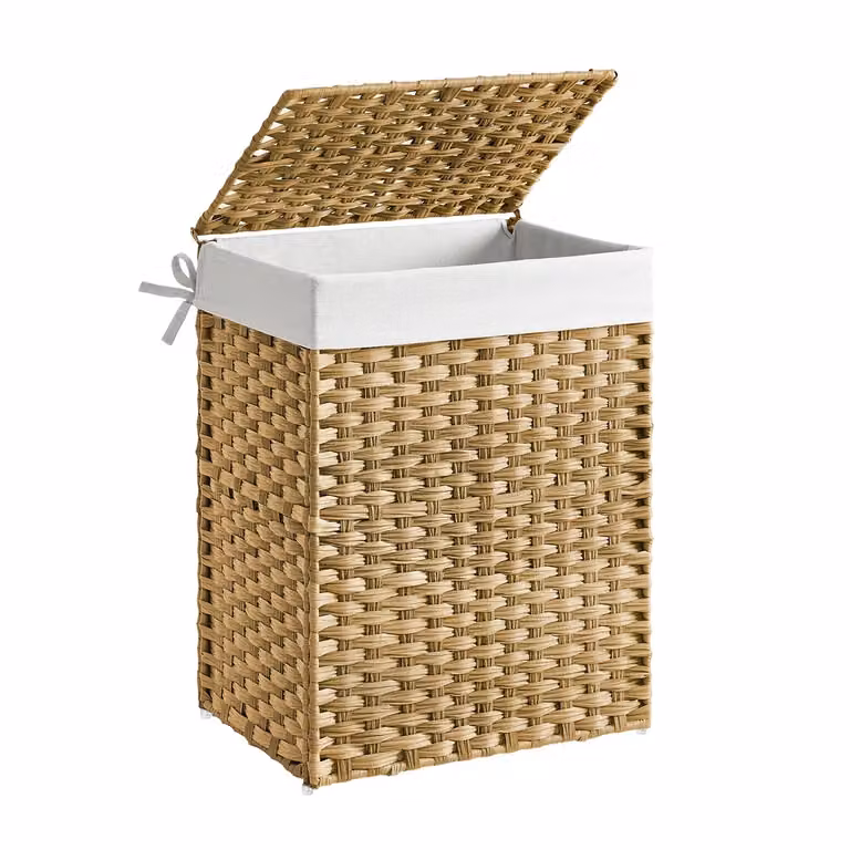 Porta Biancheria Intrecciato Grigio, Naturale / 90L