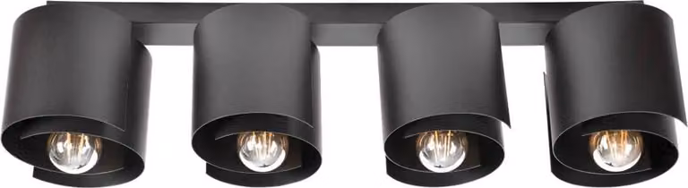 HUGO 4 Lampada da soffitto nero opaco per un design loft moderno