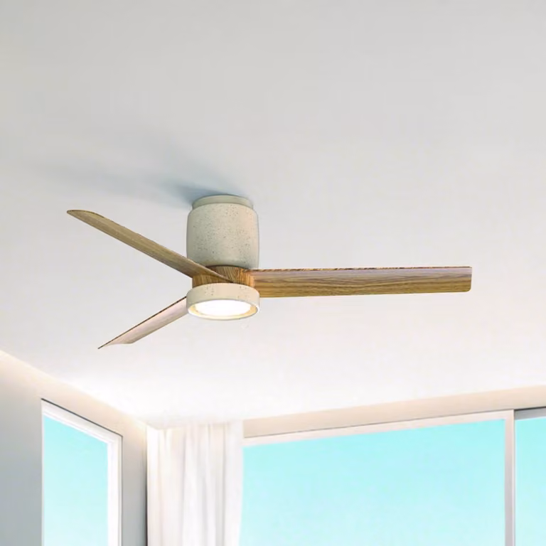 Mantra Iluminación Ventilatore da soffitto LED Ceramica M, bianco, DC, silenzioso, CCT dimmerabile, Bianco / Opale, Soggiorno / Sala da pranzo, Metallo, Moderno
