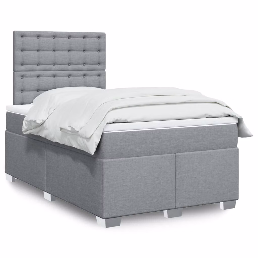 Maison Exclusive - Letto boxspring con materasso Grigio chiaro 120x200 cm Tessuto