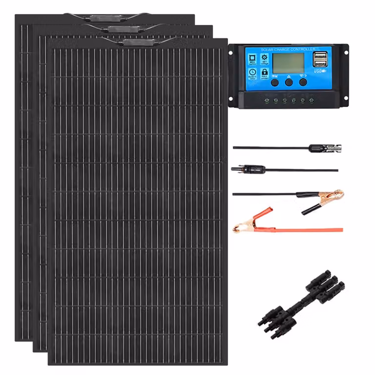 Pannelli solari flessibili, disponibili con potenze da 120W a 1200W, alta efficienza del 21,8%, ampio intervallo di temperatura da -40℃ a +80℃, kit da 12V e 360W