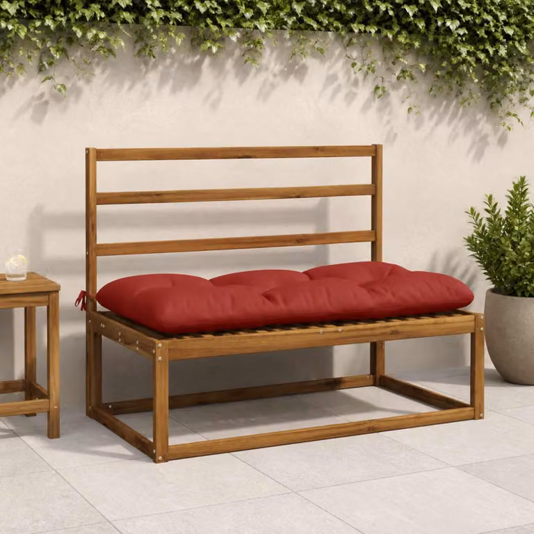 Cuscino per panchina vidaXL VIANEN rosso in poliestere con fodera rimovibile e resistente ai raggi UV L: 110 cm, P: 60 cm, H: 12 cm