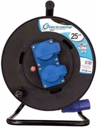 Avvolgicavo Industriale Electraline in metallo nero, 25 m