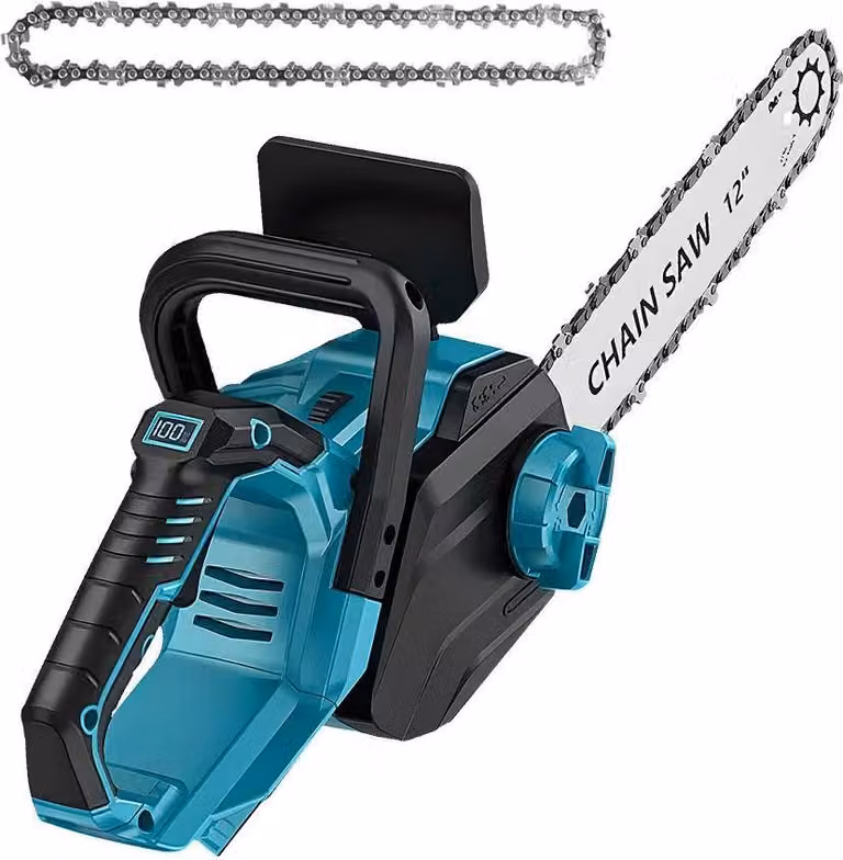 Motosega - Batteria - Lama da 30,5 cm - Motore senza spazzole - 1200 W - Display LCD - Leggera e portatile - Senza batteria