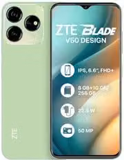 Smartphone ZTE Blade V50 Design 4G LTE con schermo da 6,6 pollici, 256GB di memoria e batteria da 5000mAh, colore Green
