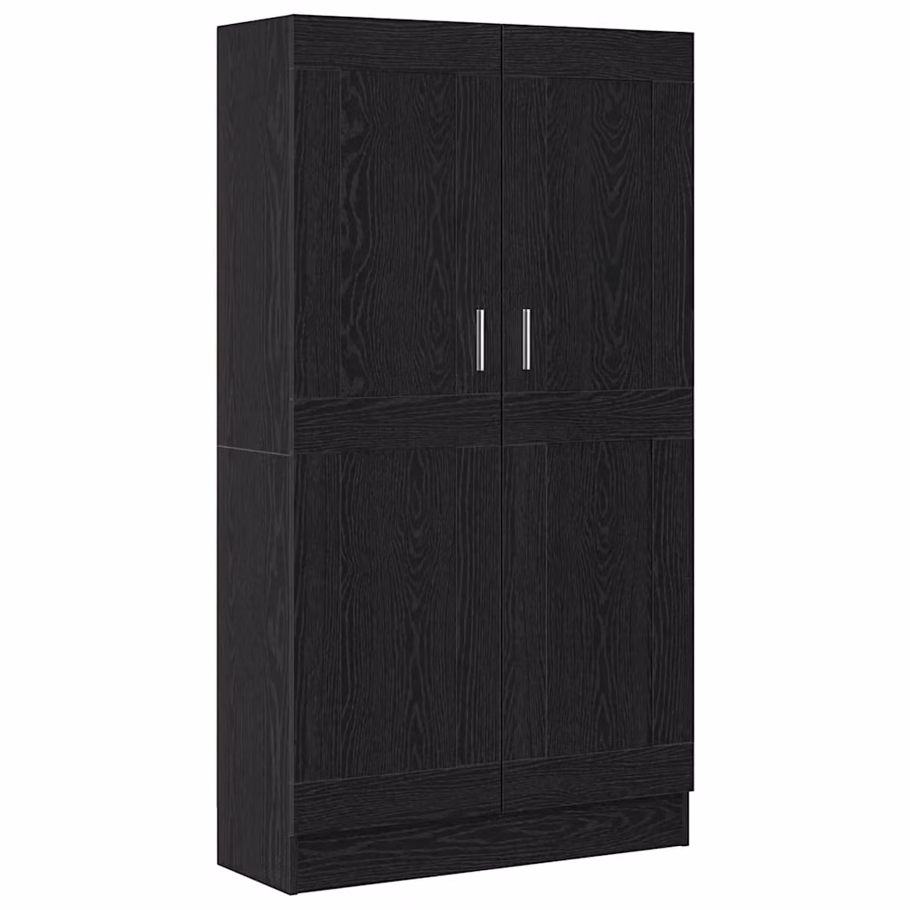 Armadio per libri moderno vidaXL in MDF, 3 livelli, Nero opaco, L: 82,5 cm, P: 30,5 cm, H: 150 cm – 2