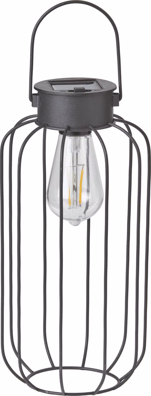 Lanterna solare a LED Northpoint con sensore crepuscolare, per giardino e balcone, stile industriale moderno, IP44, rotonda