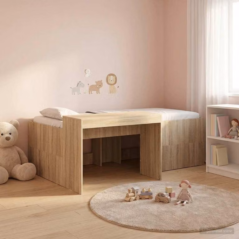 Maison Exclusive - Letto a soppalco con scrivania per bambini in rovere Sonoma 90 x 200 cm