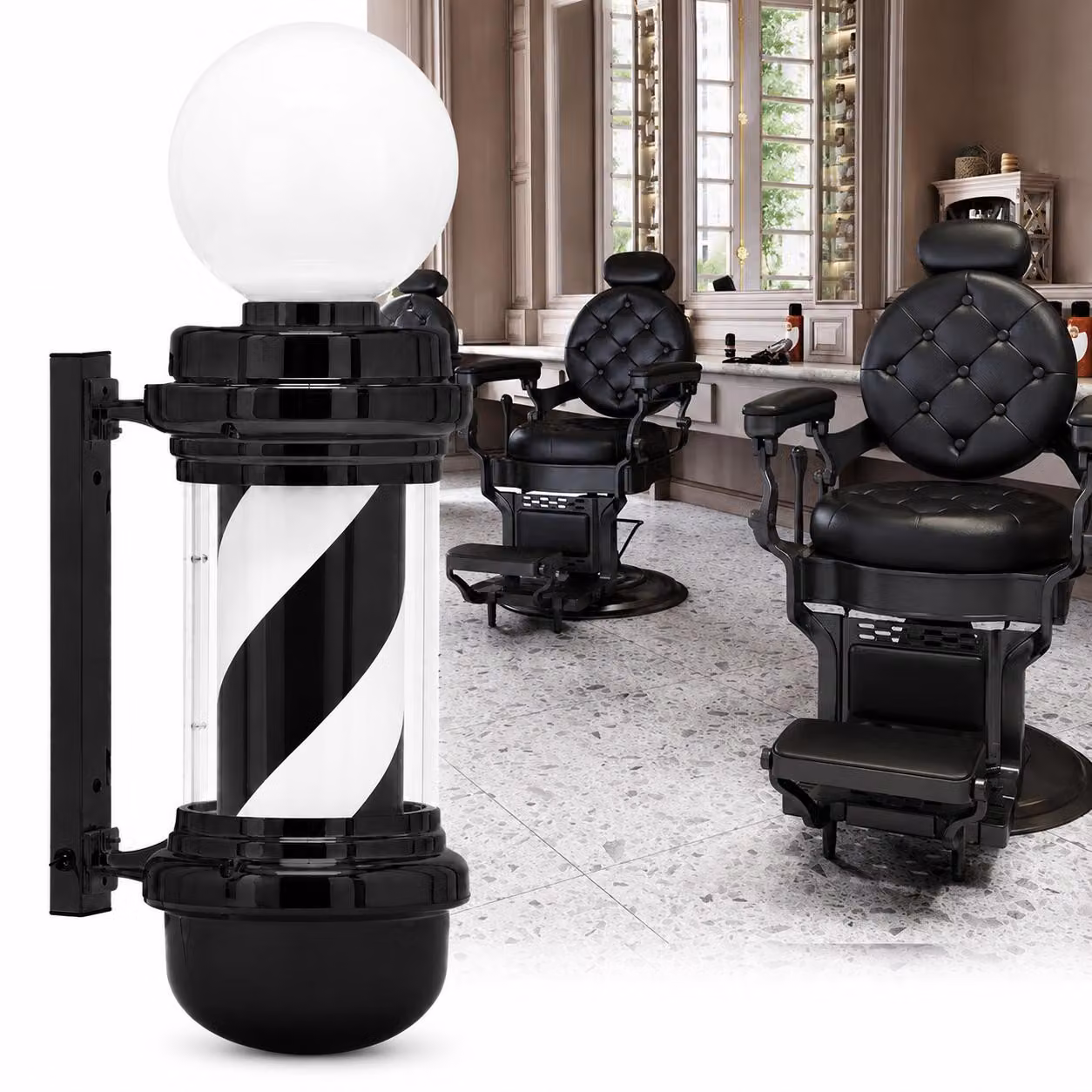 Plafon colonna lampada LED barbershop segno pubblicitario salone 67cm