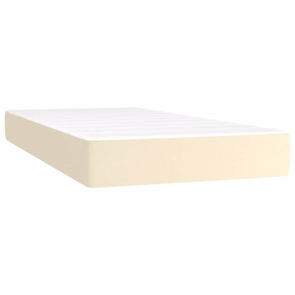 Materasso a Molle Insacchettate Rigidità Media Crema 90x200x20cm in Pelle finta