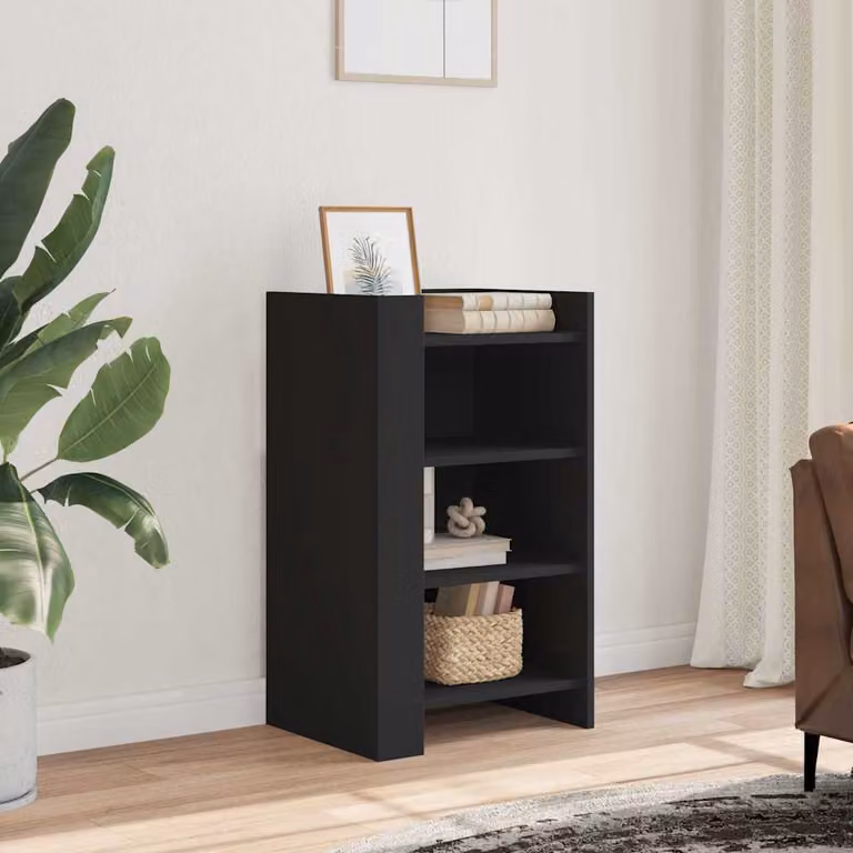 Credenza nera vidaXL in legno e MDF con design minimalista da appendere al muro L 45 cm, P 35 cm, H 75 cm