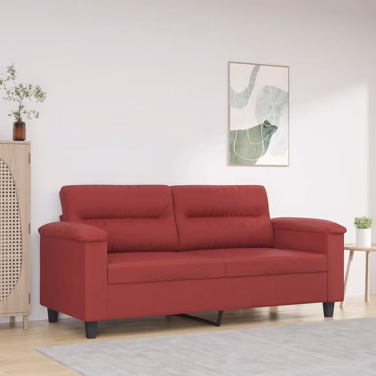 vidaXL Divano a 2 Posti Moderno in Similpelle Rosso con Struttura in Metallo
