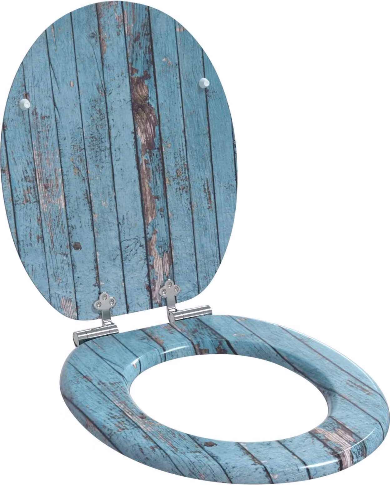 Sedile per toilette con chiusura morbida Blu 44 x 38 cm