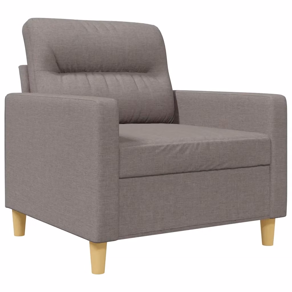 Poltrona moderna in tessuto beige e grigio con struttura in metallo e braccioli 108402 – 2