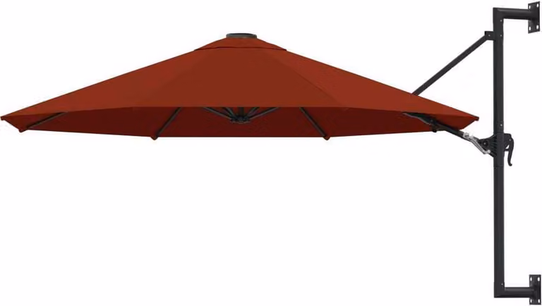 Maison Exclusive - Ombrellone da parete con palo in metallo, altezza 300 cm, colore terracotta