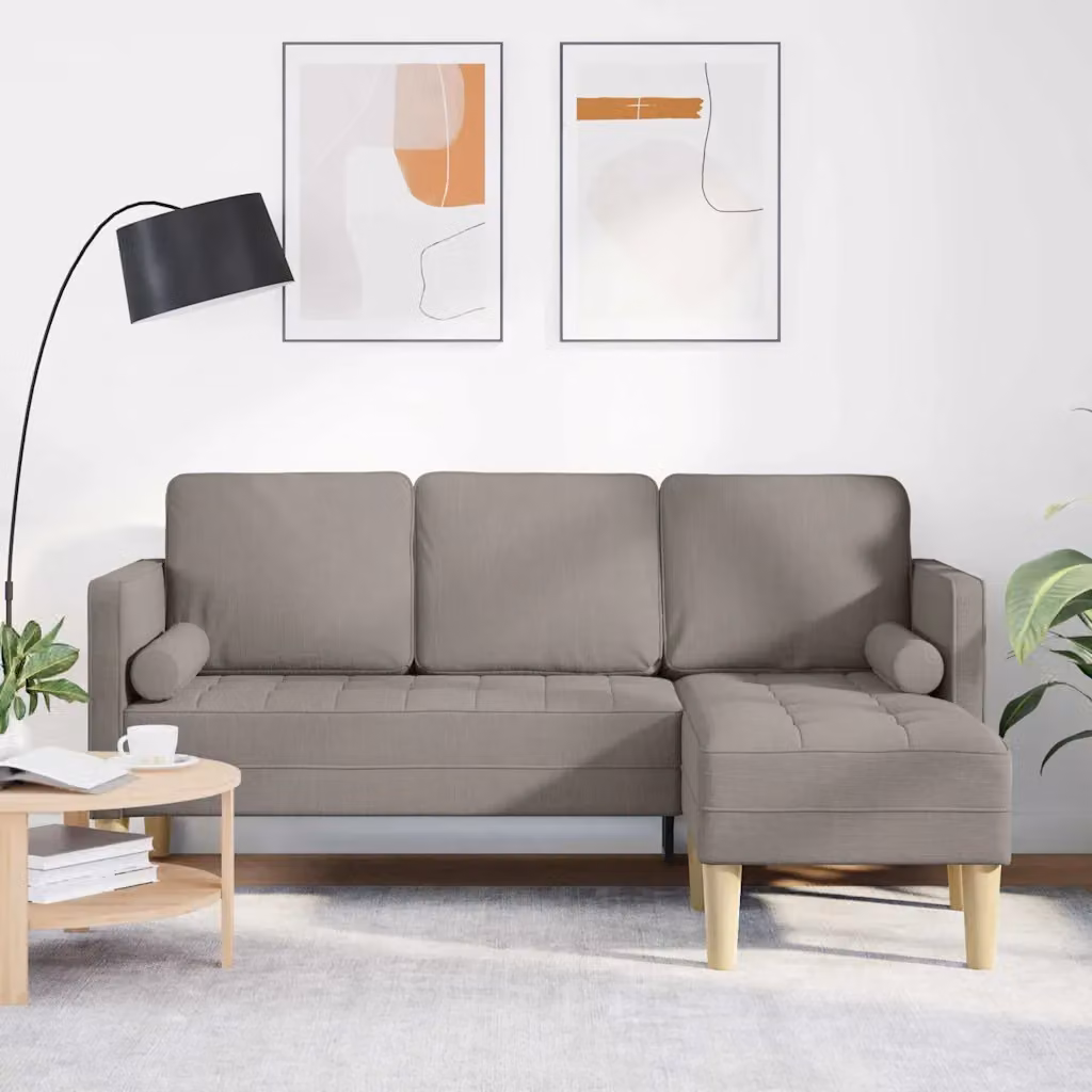 Set di divani angolari reversibile vidaXL Talpa in tessuto beige o grigio L/P/H: 173 x 131 x 67 cm