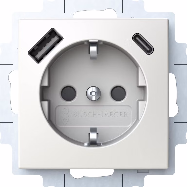 BUSCH JAEGER SCHUKO Steckdose USB-A+C 20 EUCB2USBAC-914 (2CKA002011A6298)
