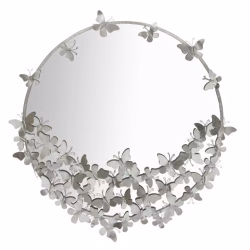 Specchiere SPECCHIO FARFALLE ROUND SILVER CM Ø 91X3X94 Mauro Ferretti