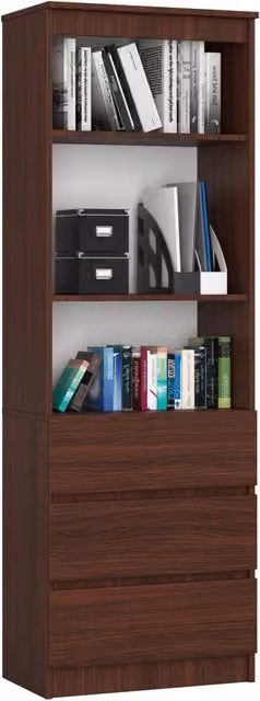 Armadio da ufficio AKORD R60 marrone con ante e cassetti, L/P/H: 60 x 35 x 180 cm