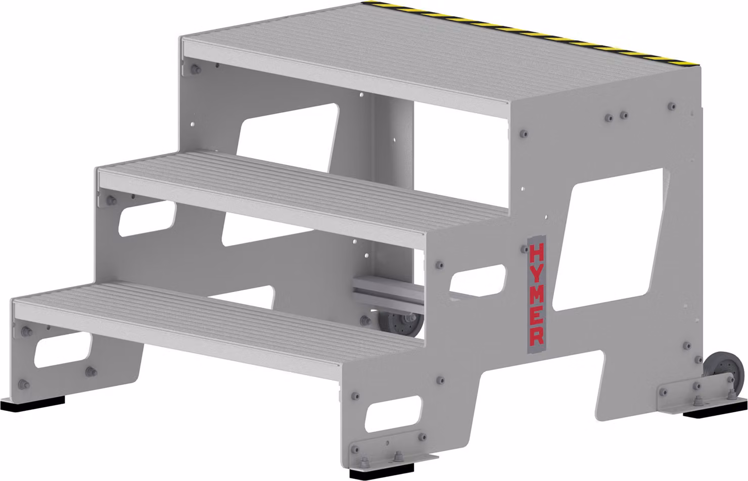 Modulo base per gradini industriali Hymer con gradini in profilo di alluminio, larghezza 0,6 m, 3 gradini