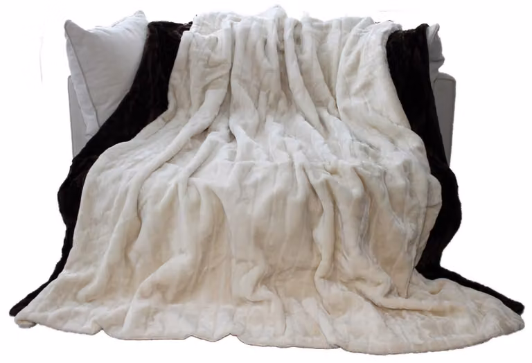 Solidchoice - Trapunta in ecopelliccia morbida, 180 x 220 cm, color crema