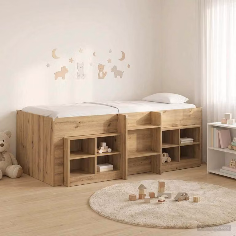 Maison Exclusive - Struttura letto a soppalco con armadio, realizzata in legno impiallacciato effetto "Artisan Oak" (3 pezzi)