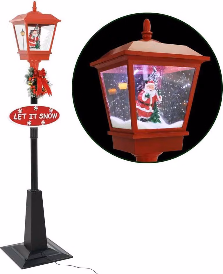 Lampione di Natale con Babbo Natale 180 cm LED
