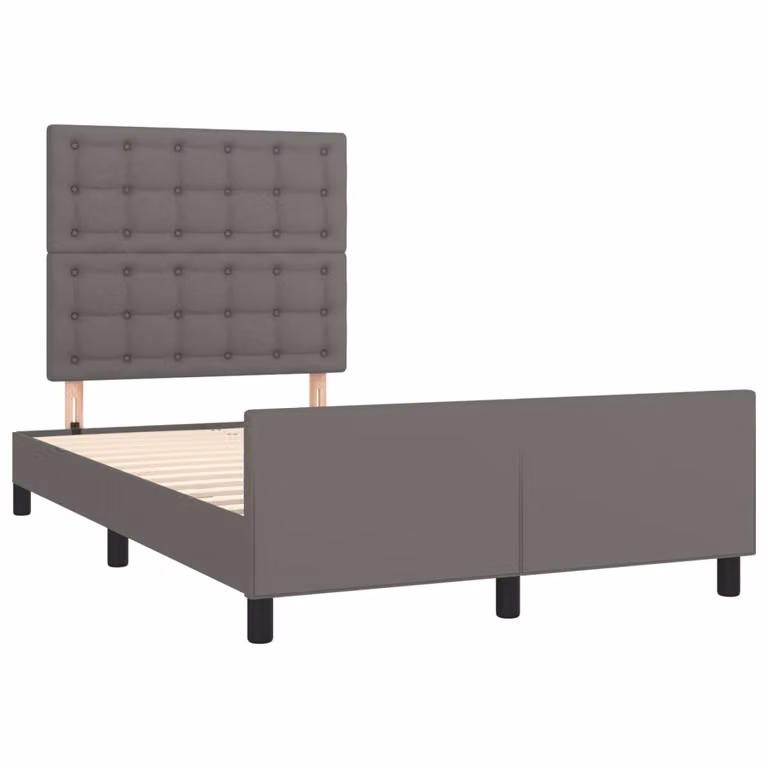 Giroletto senza Materasso Grigio 120x190 cm Pelle finta