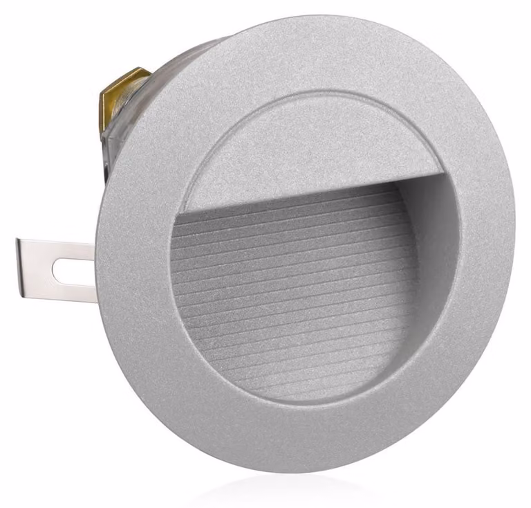 Lampada da parete a LED, rotonda, grigia, diametro 125 mm, luce bianco caldo, 1 W