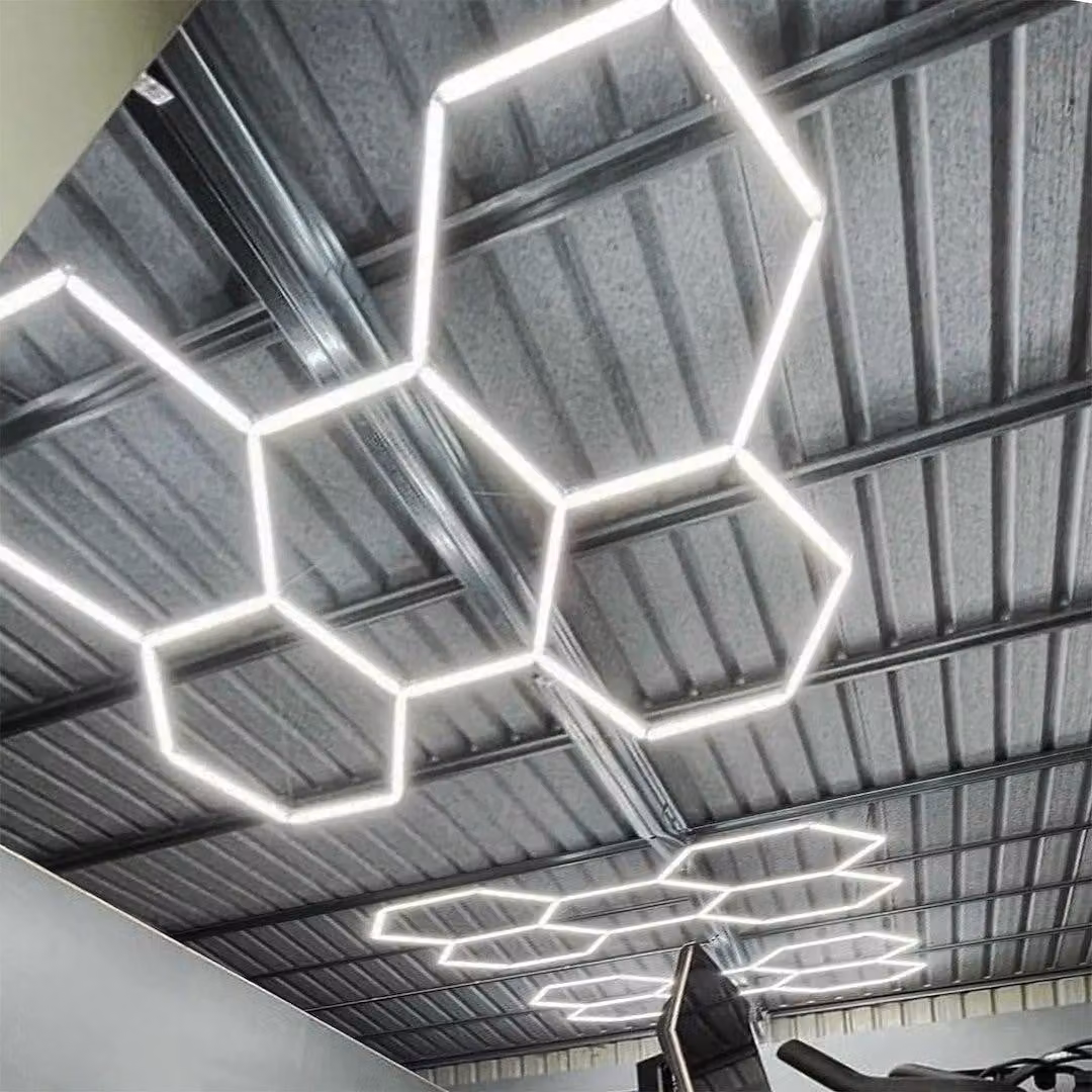 Lampada da soffitto a LED HEXAGON 399 W, 6500 K, 37620 lm, alluminio bianco e nero, dimensioni: 4 x 229 x 394 cm, IP20, IdeaLED
