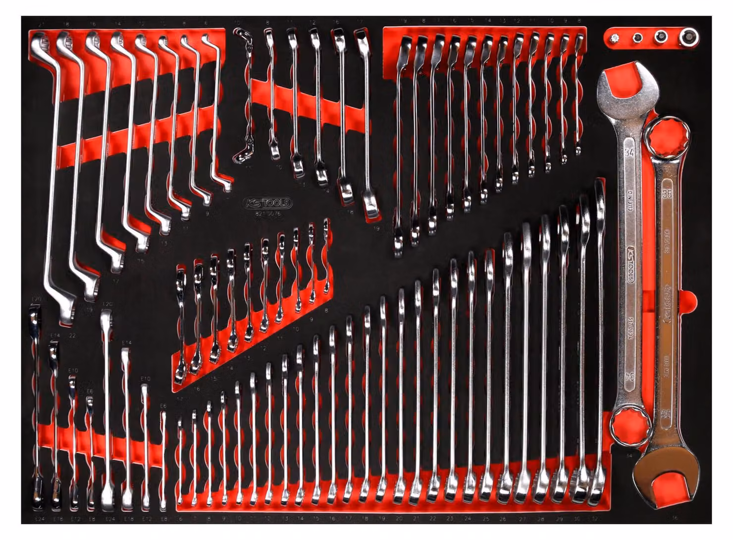 KS TOOLS Set di chiavi con inserto in schiuma 76 pezzi - 821.0076