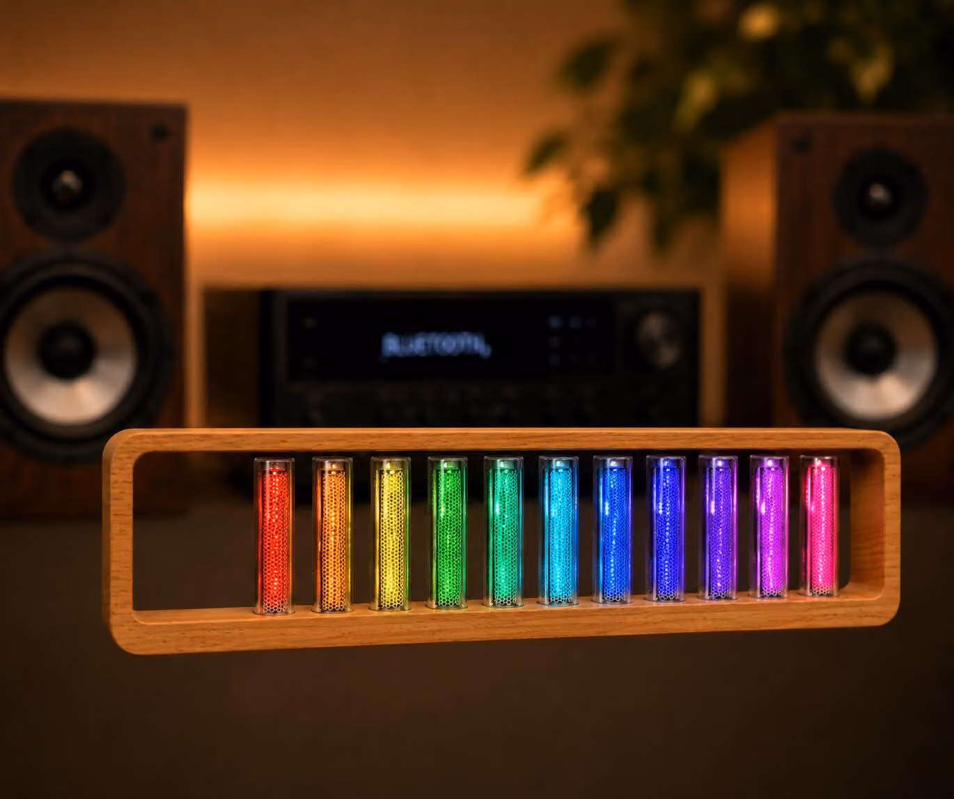 Lampada a spettro luminoso con 12 tubi Nixie, riconoscimento musicale, oltre 30 modalità di colore