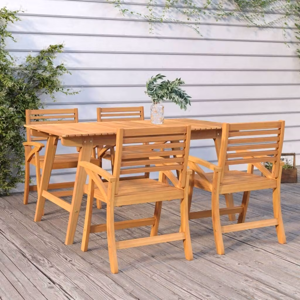 The Living Store tavolo da giardino 150x90x75 cm in legno massiccio di acacia