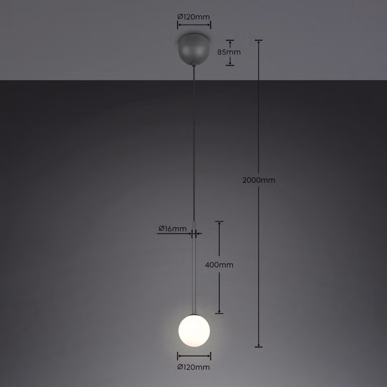 Trio Lighting Lampada a sospensione Firano, Nero, Soggiorno / Sala da pranzo, Metallo, Moderno, Lampada a sospensione