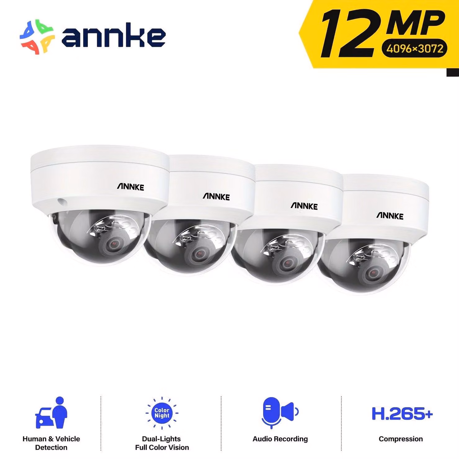 Sistema di sicurezza - Set di telecamere di sorveglianza - Sistema di videosorveglianza (CCTV) - Sistema di telecamere - Registratore a 16 canali