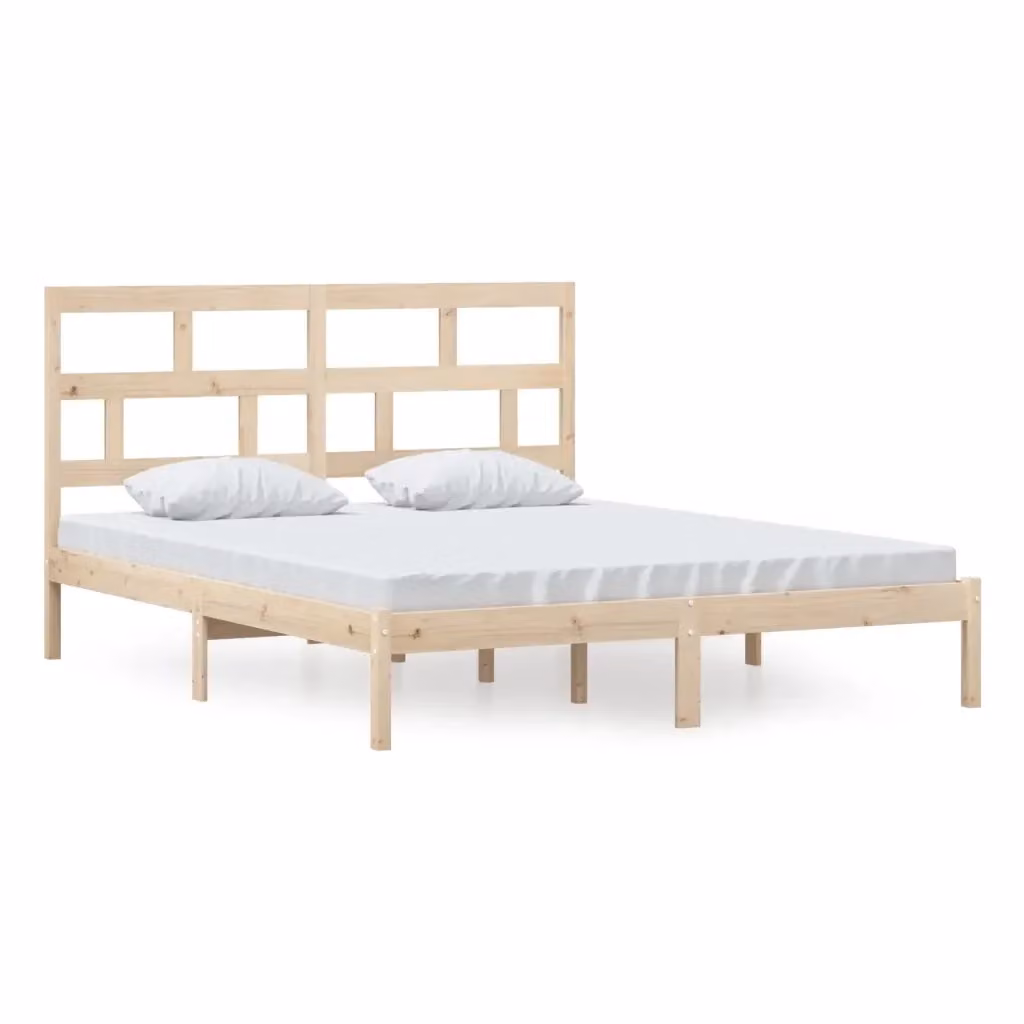 vidaXL Giroletto in Legno Massello di Pino con Doghe Fisse, L/P/H: 205.5 x 160 x 100 cm – 2