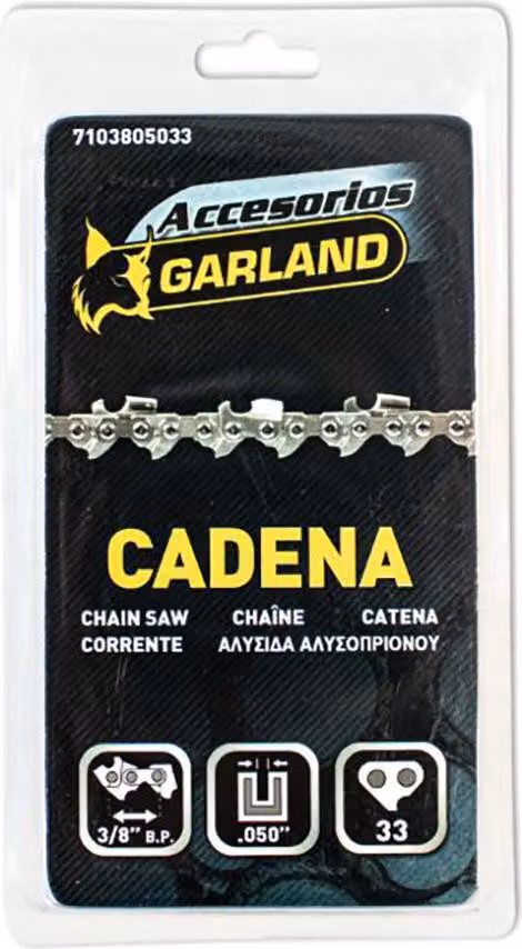 Catena di motosega con 33 maglie. spada da 8" / 20 cm.
