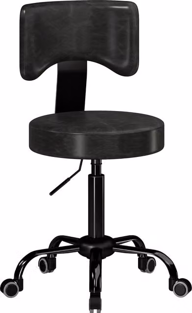 Sgabello da massaggio attivo HOMCOM girevole a 360° con ruote, altezza regolabile 72-87,5 cm, nero