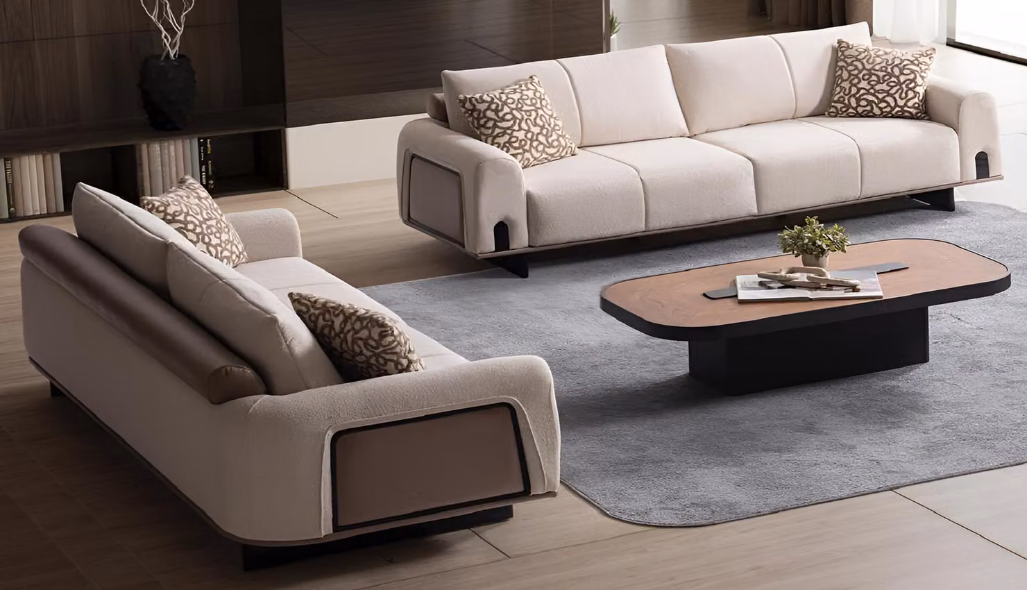 Elegante Wohnzimmer Sofagarnitur Polstercouch Designer Sessel 2tlg