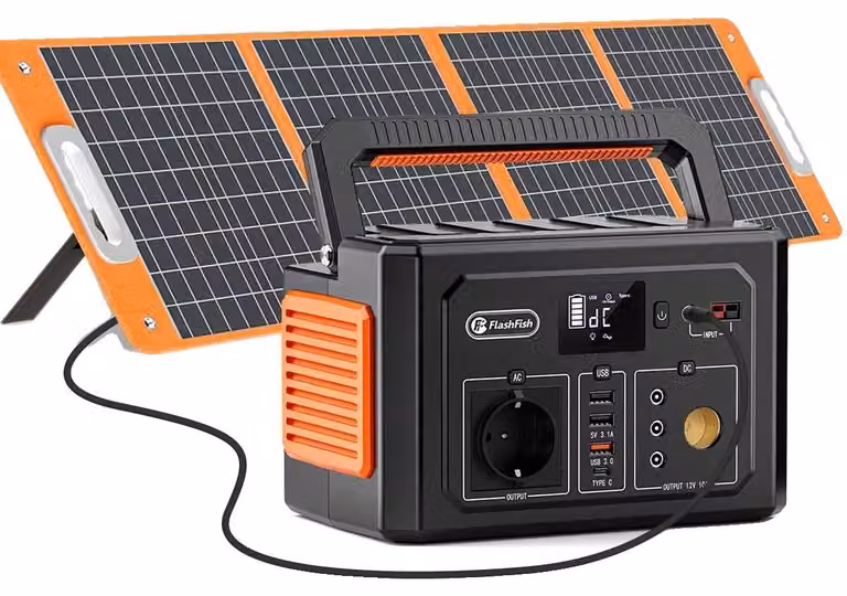 Centralina portatile, capacità di 400 Wh, inverter a onda sinusoidale pura, pannello solare K53 da 100W