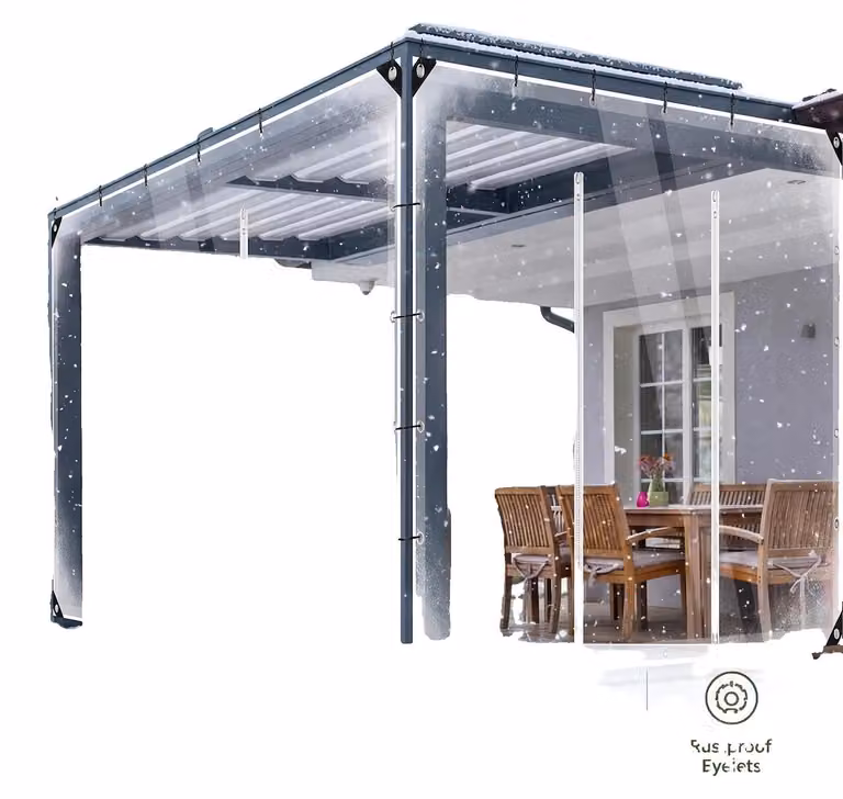 Pannello per l'involucro, in PVC ad alta resistenza, protezione resistente agli agenti atmosferici, trasparente, dimensioni 3x3 metri